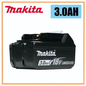 100% Eredeti Makita 18V 3.0 Ah Újratölthető elektromos Szerszám Akkumulátor, LED-es Li-ion-Csere LXT BL1860B BL1860 BL1850