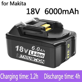 100% Eredeti Makita 18V 6.0 Á Újratölthető elektromos Szerszám Akkumulátor 18V Makita LED Li-ion-Csere LXT BL1860B BL1860 BL1850