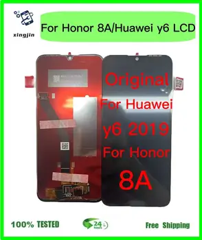 100% - os Teszt Huawei Honor 8A LCD Kijelző érintőképernyő Érzékelő Digitalizáló Közgyűlés A Huawei y6 2019 LCD JAT-L29 JAT-L09 Kijelző