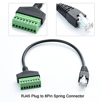 1db RJ45 Ethernet Férfi-8 Tűs AV csatlakozó Csavar Adapter Átalakító Blokk Csatlakozó kábel
