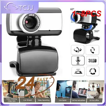 1~8DB 480P Webkamera HD Zoom Webkamera, Mikrofon, USB 2.0 Web Kamera+Mikrofon CMOS Érzékelő vezető nélküli Webkamera Asztali/Laptop/PC/