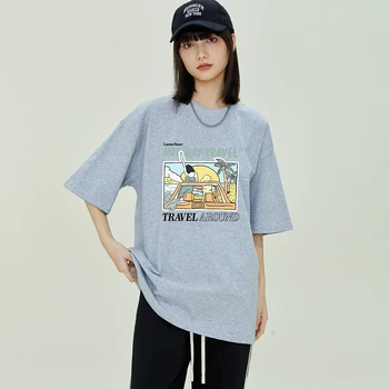 2023 pólók Női Nyári Alapvető Laza O Nyakú Rövid Ujjú Tshirt Famale Nyomtatás Póló Felsők Női Póló Szexi Lány Termés Maximum Y2K