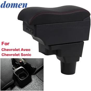 A Chevrolet Aveo karfa doboz Chevrolet Sonic Autó Kartámasz box Tároló doboz Belső módosítás USB Hamutartó Tartozékok