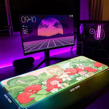 A növény Nagy RGB Egér Pad Játék Mousepads LED Mouse Mat Gamer Asztal Szőnyeg Gumi Táblázat Szőnyeg Háttérvilágítású Asztal Pad 