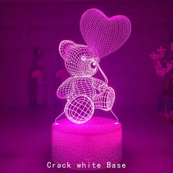 A szerelem Medve-Sorozat 3D Fény Kreatív Éjszakai Fény LED Vizuális Fény Aranyos Éjjeli Lámpa Gyermekek Hálószoba Decor Születésnapi Ajándék