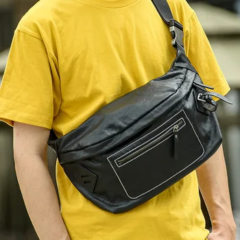 AETOO Kors táska férfi mellkas táska bőr nyári nagy kapacitású bőr sport stílus marhabőr dagály márka egységes váll funct