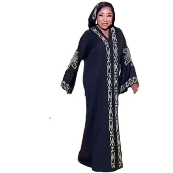 Afrikai Ruhák Női V-Nyakú Köntös Femme Musulmane Divat Abaya Dubai Luxus Forró Gyakorlat Abayas Kaftán Boubou Party Ruhák