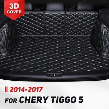 Auto Teljes Lefedettség Csomagtartóban Szőnyeg Chery Tiggo 5 SUV 2014-2017 16 15 Autó Csomagtartó Fedél Pad Rakomány Bélés Belső Védő Kiegészítők