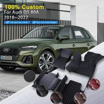 Autószőnyeg Audi Q5 80A MK2 2018-2022 Tartós Luxus Bőr Szőnyeg Anti Dirt Szőnyeg Auto Szőnyeg Szett Autó Belső Tartozékok