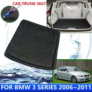 BMW 3-as Sorozat 2006-Ban~2011 2007 2008 2009 2010 Kocsi Hátsó Csomagtartó Védő Párna Auto Vízálló Bélés nyálkásodásgátló Szőnyeg Tartozékok