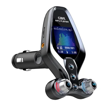 BT26 Bluetooth 5.0 FM Transmitter Autóba MP3-Lejátszó QC3.0 USB Autós Töltő Autós Kihangosító Szett Vezeték nélküli AUX Audio Receiver