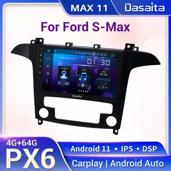 Dasaita Max11 Autó Multimédia Lejátszó Ford S-Max 2006 - 2015 Sztereó Autoradio DSP IPS 1280*720 Carplay Android Auto AHD Rádió
