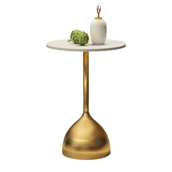 Egyéni Északi Márvány Kis Oldalsó Asztal Modern Nappali Kanapé Sarok Sarok Egyszerű Kreatív Vas, Arany Kis Dohányzóasztal