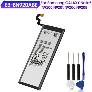 Eredeti Telefon Akkumulátor EB-BN920ABE EB-BN920ABA Samsung GALAXY Note 5 N9200 N920t N920c Note5 SM-N9208 N9208 3000mAh