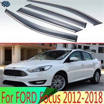 FORD Focus 2012-2018 Műanyag Külső Napellenző Szellőző Árnyalatok Ablak Nap Eső Őr Deflektor 4db