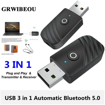 GRWIBEOU USB 3 In 1 Bluetooth 5.0 AdapterAudio Vevő Adó 3,5 mm-es AUX Sztereó Adapter A TV-t, Számítógépet, Autó Tartozékok