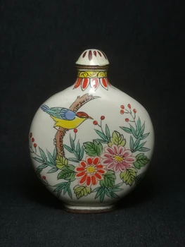 Gyűjtemény Klasszikus művészet Kína Cloisonne Festmény, Virágok, Madarak Tubák Üvegek