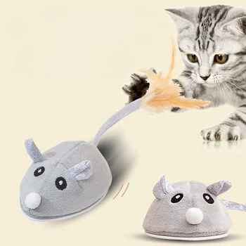 Interaktív Egér Játék Macskáknak USB Töltés Mozgó Patkány Toll Játékokat Játszani-Fogás Képzés, Játék, Beltéri Cica Háziállat Ellátás
