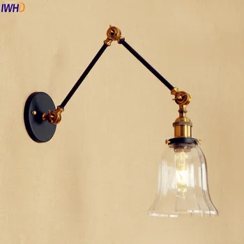 IWHD Loft Stílus Retro Fali Lámpák Otthoni Világítás Hálószoba Edison Vintage Ipari Kar, Fali Lámpa, Gyertyatartó Lámpatest Világítás