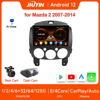 JIUYIN 2 Din-9 Hüvelykes Android 12.0 Autó Sztereó Rádiós távirányító Központi Multimédia Lejátszó 4G Carplay Autoradio a Mazda2 2007-2014
