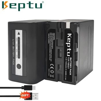 KEPTU 7200mAh NP-F960 NP-F960 F970 Akku, USB-Töltés Sony NP-F960 F550 F770 F750 PLM-100 CCD-TRV35 MVC-FD91 +C Típusú Kábel