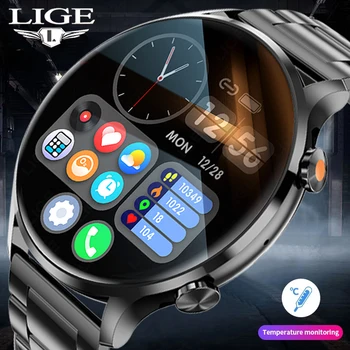 LIGE Intelligens Karóra Férfi Bluetooth Hívás testhőmérséklet Nézni Élettani Funkció Nők Smartwatch 2023 Sport Vízálló Óra