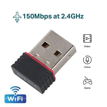 Mini USB-Hálózati Kártya Vezeték nélküli WiFi Adapter Dongle USB2.0 2.4 G 150Mbps 802.11 b/g/nAX RTL8188 LAN BELSŐ Antenna PC Asztali