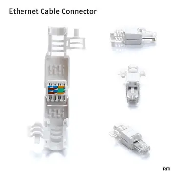 Nem Crimp Ethernet Kábel Eszköz-kevesebb Kristály Fejét Csatlakozó CAT6 Árnyékolatlan RJ45 Csatlakozó Hálózati Kristály Fejét