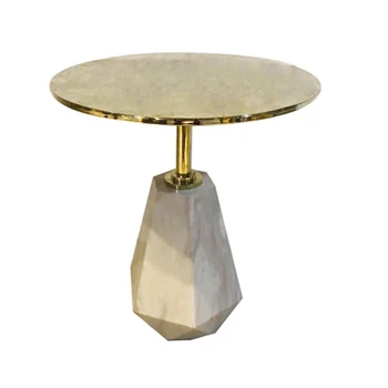 Népszerű asztalkák Skandináv Stílusú Amerikai Luxus Poszt-Modern Márvány Kerek Rozsdamentes Acél Arany Asztal Skandináv Bútor üveg gr