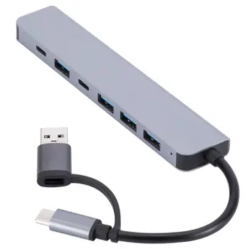 PD Töltés USB-C Hub 7 az 1-ben adatátviteli Dokkoló Állomás, Laptop Többportos USB 3.0 C-Típusú Splitter Mobil Telefon Tablet