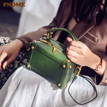 PNDME divattervező, kézzel készített, valódi bőr női táska alkalmi luxus valódi marhabőr női fél vállát kors táska