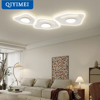 QIYIMEI Új Iron LED Csillárok Nappali Hálószoba Lámpa lakberendezési Beltéri Világítás Lámpa Lusters Fehér Lámpák Lámpatest