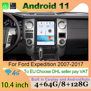 Qualcomm Android 11 Autó Multimédia Lejátszó AndroidAUTO Carplay Autó GPS Navigációs fejegység Ford Expedition 2007-2017