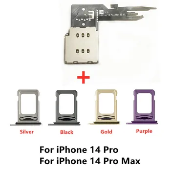 Sim-Kártya Tálca Slot tartó iPhone 14 Pro Max Eredeti Dual Sim-kártyaolvasó Csatlakozó Szalag Flex Kábel Javítás Alkatrész