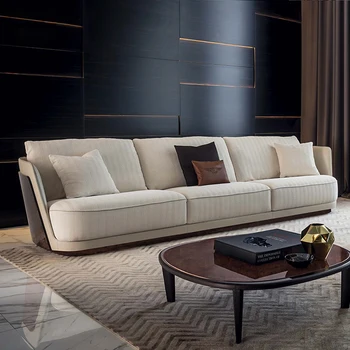 Személyre szabott poszt-modern luxus három személy, bőr kanapé, nappali, kanapé, olasz bútorok testreszabási