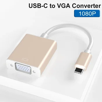 TC02 Típus-c HDTV-VGA Adapter Átalakító Usb-C Hub Támogatja a 1080P USB 3.1 Audio Video Kábel Laptopok Mac Book Tabletta
