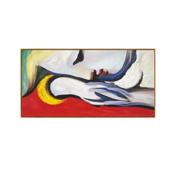 Tiszta kézzel festett olajfestmény Picasso modern, egyszerű absztrakt művészet high-end lakberendezési festmény textúra lakberendezés