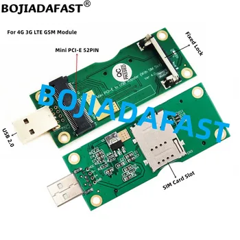 USB 2.0 Csatlakozó Mini PCI-E 52Pin Vezeték nélküli Adapter SIM-Foglalat Fix Zár Támogatja a 3G 4G LTE GSM WWLAN WWAN Modul