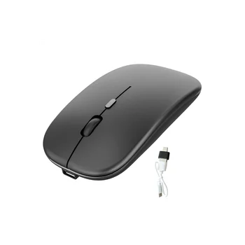 Vezeték nélküli Újratölthető Egér,2.4 G Ultra Csendes Optikai Egér, USB, Típus-C Vevő, Laptop,MacBook (Fekete)