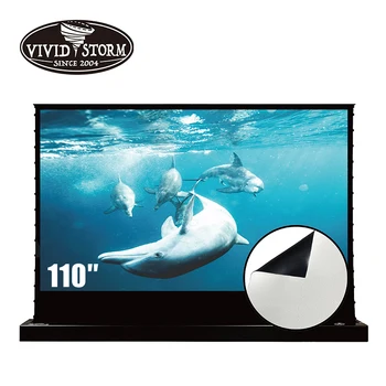 VIVIDSTORM 110-es Motoros Kihúzható Kivetítő Képernyő Fehér Mozi Anyag Home Cinema 4k Filmet Képernyő