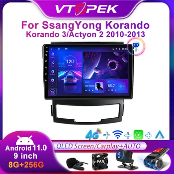 Vtopek 2Din 4G Android 11 autórádió Multimédia Lejátszó A SsangYong Korando 3 Actyon 2 2010 - 2013 Navigációs GPS Carplay