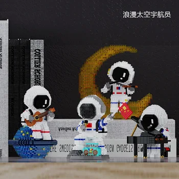 Zenész Űrhajós Micro Építőkövei Zongora Űrhajós Gitár Űrhajós Mini Tégla Ábra Játékok Gyerek Születésnapi Ajándékok