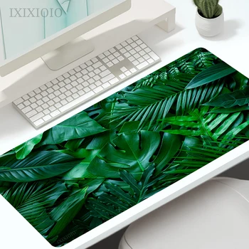 Zöld Trópusi Növény Levelei Egér Pad Gamer XL Mousepad XXL Asztal Szőnyeg Természetes Gumi, Csúszásmentes Puha Asztali Egér Pad