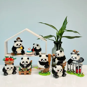 Ötlet, Szép Állat Nanobricks Micro Gyémánt Blokk Panda Park Hinta Össze Tégla Modell Oktatási Játékok, Ajándékok