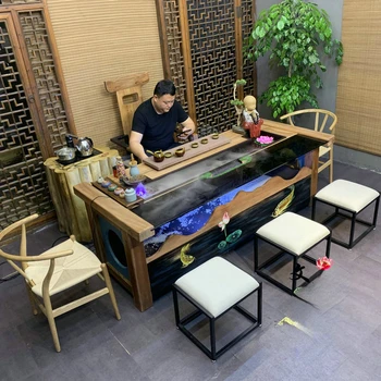 Új Kínai Stílusú Asztal-Szék Szett Tömör Fa Kung Fu Tea Asztal Modern, Egyszerű Tea Főzési Táblázat
