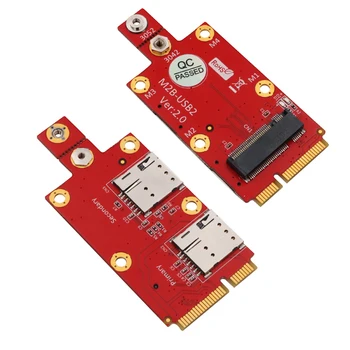 ÚJ M2-Mini PCIE Átalakító Kelő Kettős NANO SIM-Kártya Nyílásba M. 2 Kulcs a B Mini PCI-E Adapter Támogatja a 3G/4G/5G Modul PC